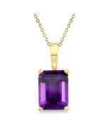 Thalia Emerald Shape Gemstone Solitaire Pendant