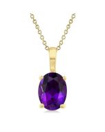 Auralyn Oval Amethyst Pendant in 14K Yellow Gold
