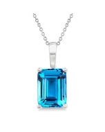 Vale Emerald Shape Gemstone Solitaire Pendant