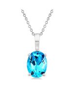 Raven Oval Shape Gemstone Solitaire Pendant