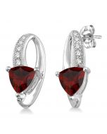 Trillion Shape Gemstone & Diamond Earrings