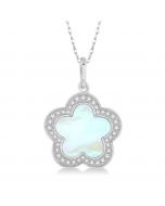 Flower Shape Gemstone & Diamond Pendant