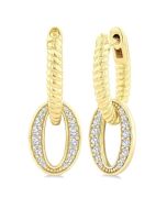 Oval Interlock Rope Diamond Fashion Earrings