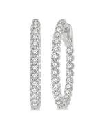 CelValIs 14K White Gold Diamond Earrings