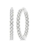 OnMirDor 14K White Gold Diamond Earrings