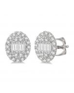 Oval Shape Diamond Earrings