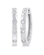ValSolPho 14K White Gold Diamond Bezel Earrings