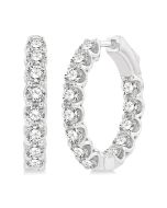 VioLinVel 14K White Gold Diamond Fashion Earrings