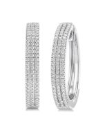 LuxLoIon 14K White Gold Diamond Pave Earrings