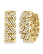 Cuban Diamond Fashion Hoop Earrings
