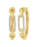 Paperclip Diamond Fashion Hoop Earrings