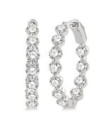 IsVel 14K White Gold Diamond Bezel Earrings