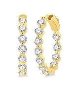 IonAeVel 14K White Gold Diamond Bezel Earrings