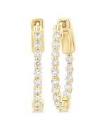 CaArOn LinElVel 14K White Gold Diamond Fashion Earrings