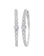 SolCaOn 14K White Gold Diamond Earrings