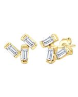 MirXeAe 14K White Gold Diamond Fashion Earrings