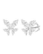 LinLuxOn 14K White Gold Diamond Earrings