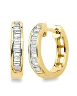 OnNoLys 14K White Gold Diamond Channel Earrings