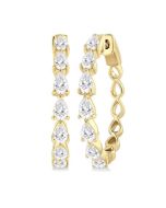 Pear Shape North-South Diamond Fashion Hoop Earrings