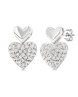 RaAeVel 14K White Gold Diamond Pave Earrings