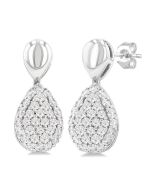 LysIs 14K White Gold Diamond Pave Earrings