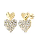 ZenOnVio 14K White Gold Diamond Pave Earrings