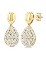 NoVioZen 14K White Gold Diamond Pave Earrings