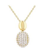Pave-Set Oval Shape Pave Diamond Fashion Pendant