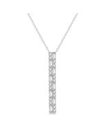 Double Row Vertical Bar Baguette Diamond Pendant
