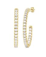 ElNoVel 14K White Gold Diamond Pave Earrings