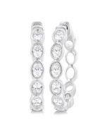 XeSolCel ArIonMir 14K White Gold Diamond Bezel Earrings
