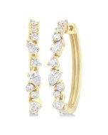 LinIsEl 14K White Gold Diamond Fashion Earrings