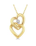 Velour Maia Twin Heart Shape Diamond Fashion Pendant