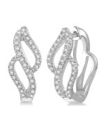 LinArNo 14K White Gold Diamond Fashion Earrings