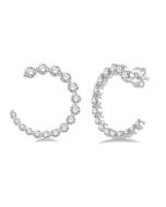 Graduated Diamond Half Hoop Earrings