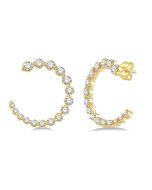 Graduated Diamond Half Hoop Earrings