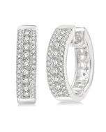 LysLinVio VioVal 14K White Gold Diamond Channel Earrings