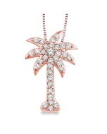 Velour Palm Tree Diamond Fashion Pendant
