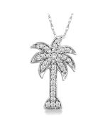 Valora Oleander Palm Tree Diamond Fashion Pendant