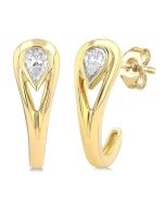 XeMirZen 14K White Gold Diamond Fashion Earrings