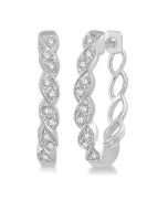 RaAeDor 14K White Gold Diamond Fashion Earrings