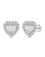 Heart Shape Halo Fusion Diamond Fashion Earrings