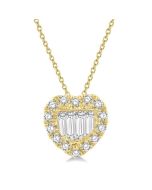Majesty Riviera Heart Shape Halo Fusion Diamond Fashion Pendant