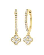 Clover Diamond Huggie Fashion Earrings