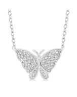 Evadne Mallow Butterfly Petite Diamond Fashion Pendant