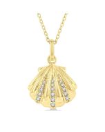 Grandeur Lark Seashell Petite Diamond Fashion Pendant