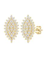 Marquise Shape Petite Cluster Diamond Fashion Earrings