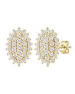 ArLoLux 14K White Gold Diamond Cluster Earrings