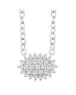 Luna Helios Oval Shape East-West Petite Cluster Diamond Fashion Pendant
