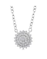 Round Shape Petite Cluster Diamond Fashion Pendant